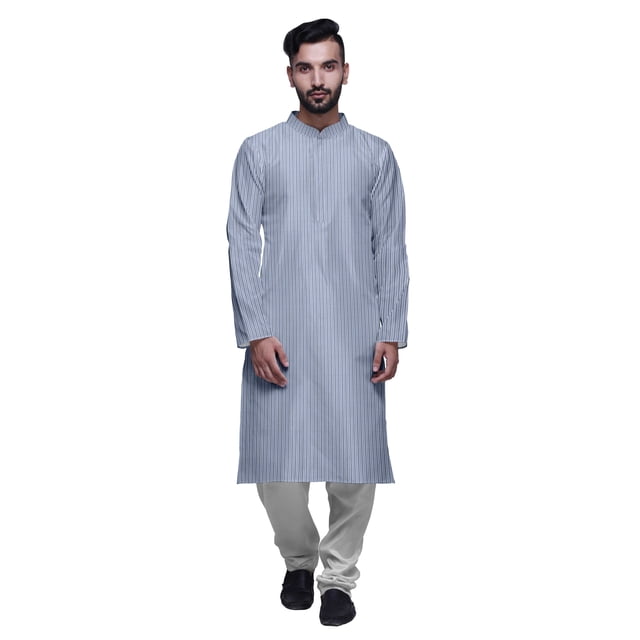 Atasi Kurta Pyjama de Fête pour Hommes, Col Mandarin, Ensemble Ethnique Imprimé Kurta