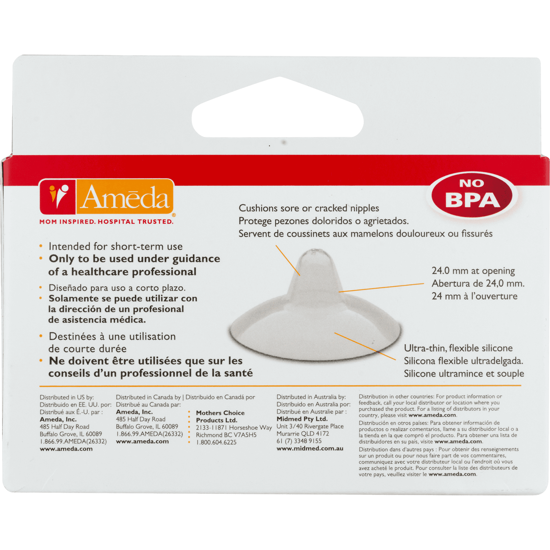 Ameda Skin-to-Skin Nipple Shield 24mm 1Ct