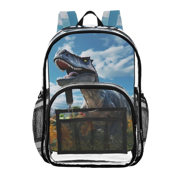 ALAZA Clear Backpack Dinosaur in Forest PVC Transparent BookBag