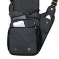 thumbnail image 4 of Bolso bandolera KAUKKO de lona vintage para hombre patchwork de cuero 03BLACK, 4 of 5