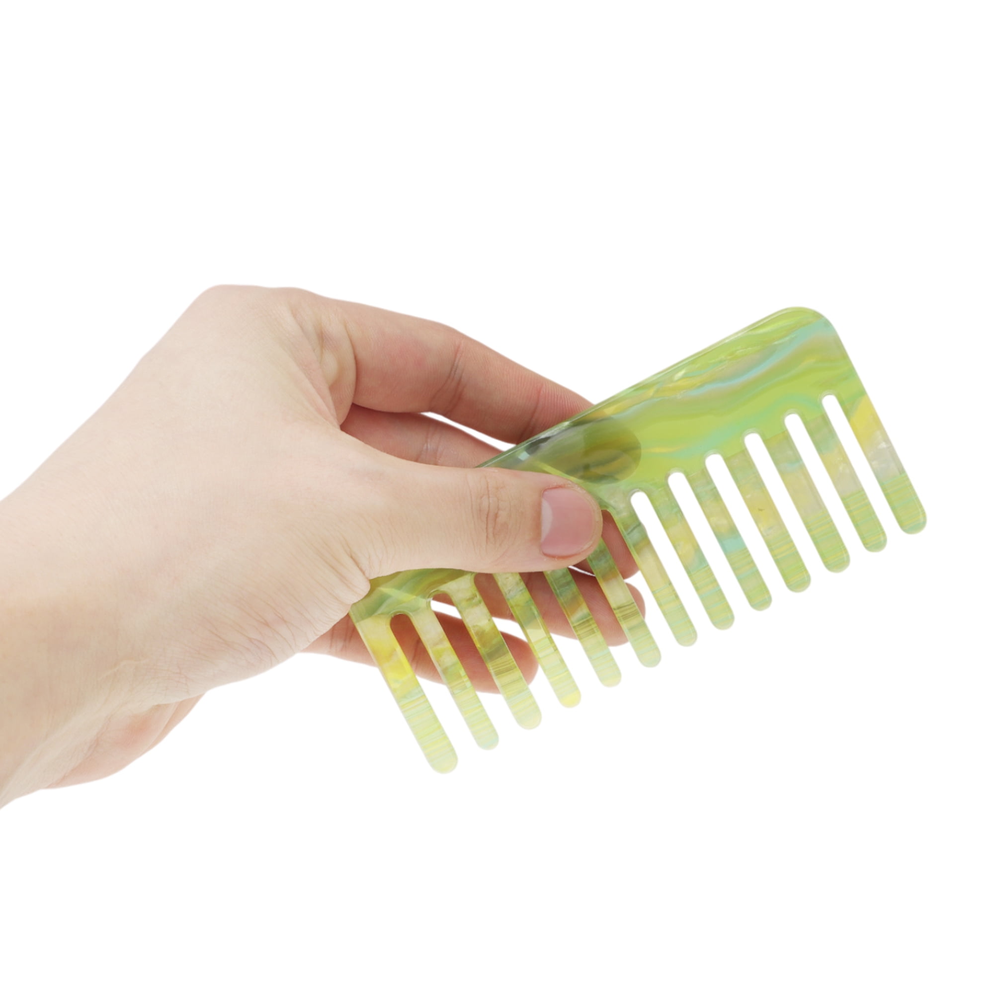 Unique Bargains 1 Pc Vintage Portable Wide Tooth Comb for All Hair Types Green