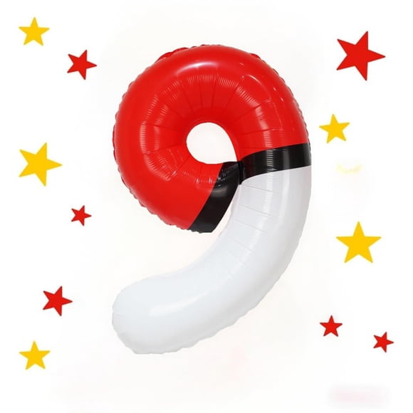 Globo Número 9 Aijoso Rojo y Blanco 40 Pulgadas