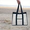 thumbnail image 6 of Stadium Approved Clear Tote Bag PVC Transparent Carry All with Pockets for Beach Concert Security Check(Black), 6 of 6