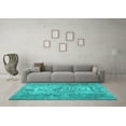 thumbnail image 3 of Ahgly Company Indoor Round Persian Turquoise Blue Traditional Area Rugs, 3' Round, 3 of 4