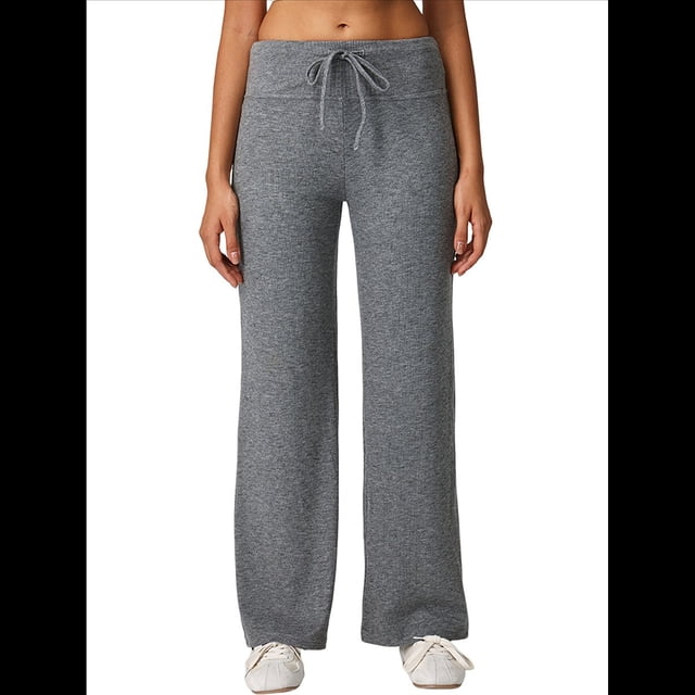 Pantalones de Pijama con Cordón para Mujer, Pierna , Informales, Cómodos, para Descansar y Hacer Yoga Gris L