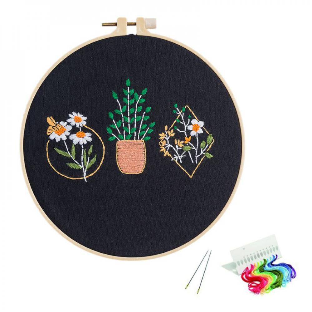 DIY Embroidery Flower Handwork Needlework For Beginner Cross Stitch Kit Sets