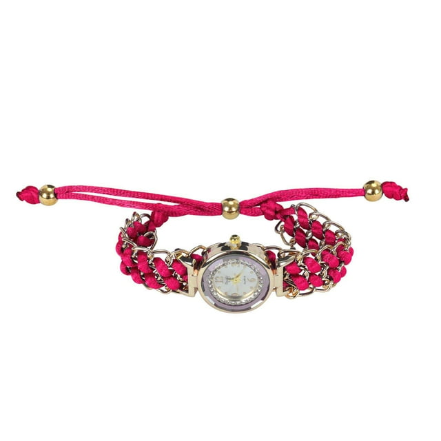 Analog Rope Watch Knitting Wrist Quartz Winding Movement Women Chain Women's Watch Bulk Digital Wrist Watch Men Small for Women Watch Men Leather Replacement Watch Bands Women Mens Wrist Watch Leather