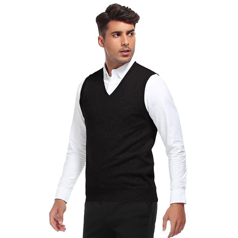 Haomeili Men's Sleeveless V-Neck Pullover Sweater Vest photo 4