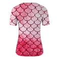 thumbnail image 4 of Trendfront Womens Summer V Neck Short Sleeve Tops Oversized Loose Fit Scale Tees Digital Graphic Printed Fashion T-Shirts, 4 of 5