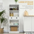 thumbnail image 4 of HOMCOM 61" Kitchen Pantry Storage Cabinet w/ Shelves Soft Close Doors, 4 of 10
