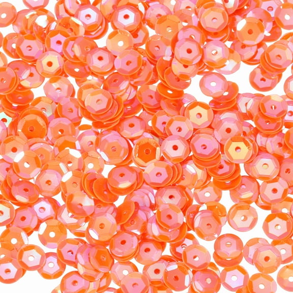 Uxcell Loose Sequins 4200Pcs Silver Backed Cup Embroidery Sequins for Jewelry Making Crafts Sewing, AB Orange