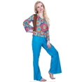 thumbnail image 2 of SAILING Disfraz de hippie de los años 60, disfraz maravilloso de los años 70, traje de discoteca hippie azul retro para adultos, hombres y mujeres, 2 of 5