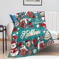 thumbnail image 6 of Custom Christmas Name Blanket for Kids Adults, Personalized Merry Christmas Elk Christmas Tree Fleece Throw Blankets, Christmas Customized Gifts for Family Friends Mom Dad Grandma Grandpa, 6 of 6