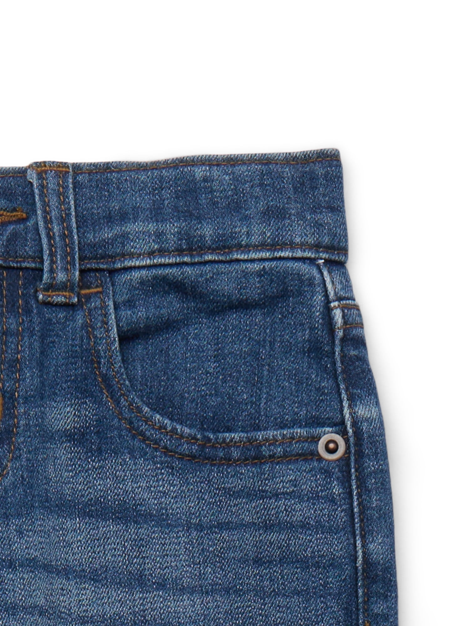 Wonder Nation Boy's Relaxed Straight Stretch Denim Jeans, Sizes 4-16, 6-10 Slim & Husky