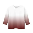 thumbnail image 5 of GaThRRgYP Summer Tops for Women,Womens Tops Short Sleeve Dressy,Children's Solid Color 3/4 Sleeve Round Neck Tops/shirt Wine 150, 5 of 5