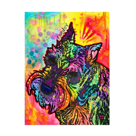 Trademark Fine Art 'Freddy the Schnauzer' Canvas Art by Dean Russo