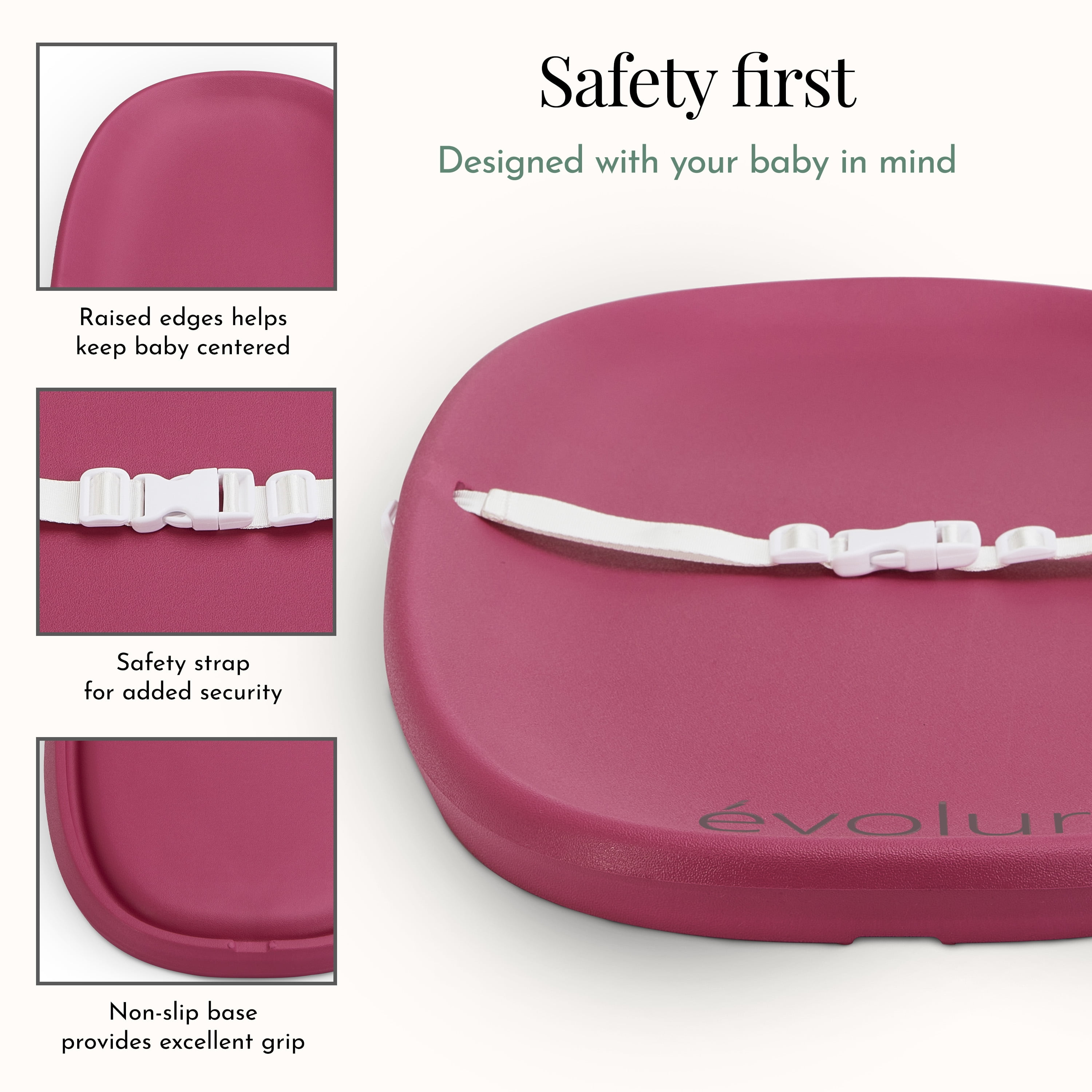 Evolur Eva Baby Changing Pad in Fuschia Pink
