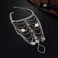 thumbnail image 4 of Bohemian Layered Coin Anklet with Toe Ring Beach Barefoot Sandals Jewelry Summer Ankle Bracelet for Women, 4 of 5