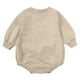 thumbnail image 3 of Body De Bebé Canastilla Onesies Para Niños Pequeños Otoño Primavera Niñas Niños Lindo Mameluco Manga Larga Botón Sudadera Monos Beige Odeerbi  LM103-4224, 3 of 5