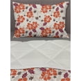 thumbnail image 3 of Hawaii Comforter & Sham Bedding Set, Abstract Aloha State Floral Pattern Hibiscus Spring Holiday Theme Design, 3 pcs Duvet Set Microfiber Filling Quilt, 5 Sizes, Orange Ruby Dark Taupe, by Ambesonne, 3 of 4