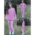 thumbnail image 6 of Oudiya Girls 2 Piece Outfit Sweatsuits Set Kids Velour Sweatshirts & Sweatpants Tracksuits Set for Girls, 6 of 7