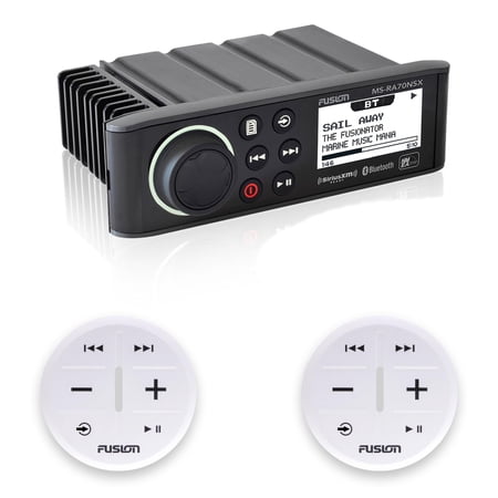 Fusion MS-RA70NSX Marine Entertainment System With Two Wireless Remotes For Dual Zones - White