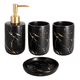 thumbnail image 1 of Juego De Accesorios Para Baño Con Diseño Mármol Elegante Negro Dorado, 1 of 5