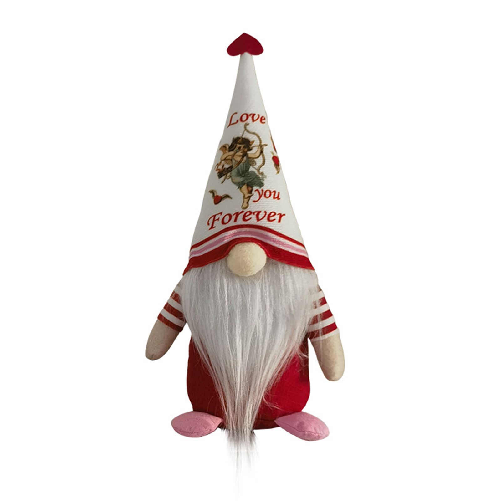 greenhome Doll Ornament Non-shedding Fadeless Stable Base Collectible Long White Beard Heart Cupid Rudolf Doll Model Festival Decor