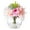 Pink, variant on Enova Home Artificial Flowers Mixed Silk Roses and Dahlia Fake Flowers Arrangement in Round Glass Vase with Faux Water for Home Office Wedding Decoration (Pink)