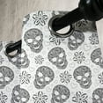 thumbnail image 4 of Ambesonne Black and White Grommet Curtain, Abstract Skulls, 50" x 63", White and Black, 4 of 6