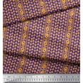 thumbnail image 3 of Soimoi Purple Polyester Crepe Fabric Mushroom & Paisley Printed Fabric 1 Yard 42 Inch Wide, 3 of 3