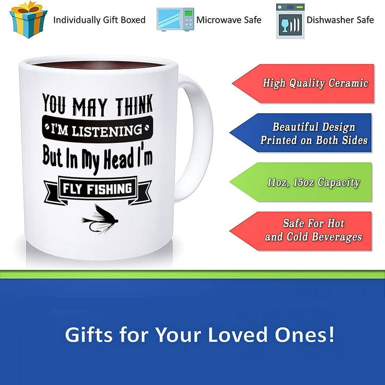 Fishing Gifts For Men _ Funny Fishing Mug _ Tea Coffee Mug Presents For  Fisherman _ Father’s Day Birthday Gifts For Him _ In My Head, Ceramic  Novelty