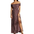 thumbnail image 1 of Vestido largo de fiesta de manga corta con estampado floral bohemio de verano para mujer Fridja  qw2388, 1 of 9