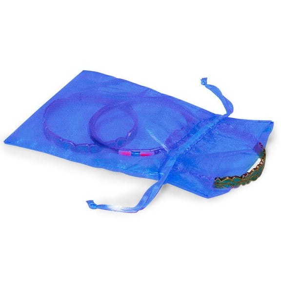 10 PK, French Blue Organza Favor Bags, 4 x 6" For Basket Stuffers, Soaps, Candles, Sachets, Jewelry, Cosmetics, Party Favors