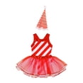 thumbnail image 3 of YiZYiF Kids Girls Sequin Stripe Ballet Leotard Tutu Dress Christmas Dance Figure Skating Costumes Red 16, 3 of 7
