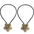 thumbnail image 1 of Corbata de cortina, cuerda decorativa para ventana, correa de adsorción de cortinas de flores de metal para baño de oficina, bronce verde 2 Piezas Eigraketly HA002832-04, 1 of 6