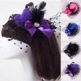 thumbnail image 1 of Mini sombrero de copa Pontos Lady con lazo, tocado de encaje, pinza para el cabello, accesorio para disfraz, 1 of 7