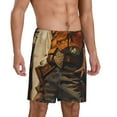 thumbnail image 2 of Pofeuu Vintage Style Elk Print Men's Soft Woven Elastic Waistband Sleep Pajama Short-X-Large, 2 of 6