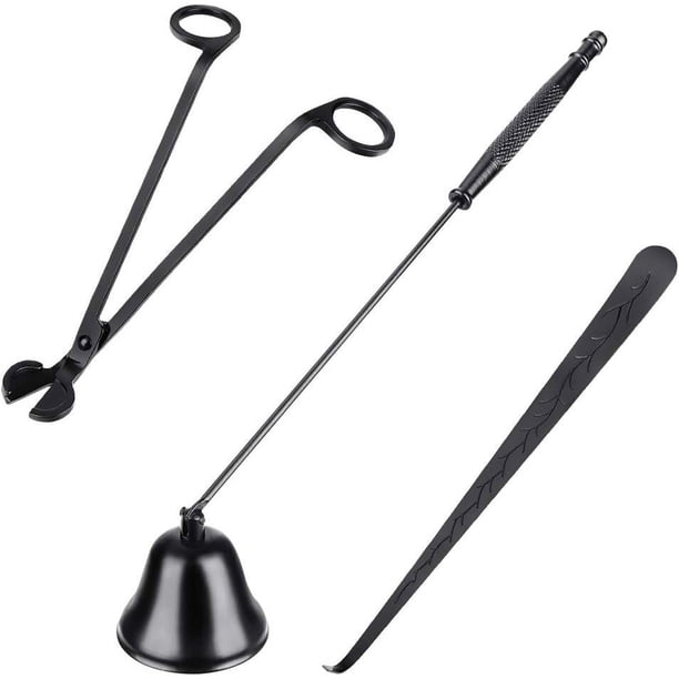 Juego de accesorios para velas, juego de herramientas 3 en 1 con cortador de mechas, apagavelas, cuchara para mechas, bolsa de regalo para Navidad, Acción de Gracias, Año Nuevo, fiesta