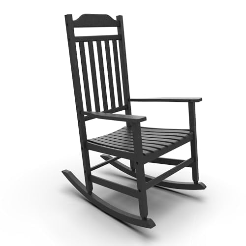 Rocking Chair, Resin Outdoor Rocking Chair for Adults, All-Weather Porch Rocker for Lawn and Garden