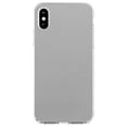 thumbnail image 1 of DistinctInk Clear Shockproof Hybrid Case for iPhone XS Max (6.5" Screen) - TPU Bumper, Acrylic Back, Tempered Glass Screen Protector - Lt Grey Faux Leather Print Design - Printed Faux Leather Image, 1 of 5