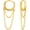 Gold-tone, variant on Huggie Hoop Chain Earrings, Gothic Earrings, Grunge Earrings, Punk Earrings, Jewelry Gifts for Women