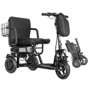 QEEKA Foldable 3 Wheel Mobility Scooter for Seniors and Adults,Fits in Car Trunk,Lightweight & High-Power 700W,300lbs Capacity,20 mile Range,Black