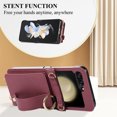 thumbnail image 3 of Allytechgroup Premium Galaxy Z Flip 5 5G Case Wallet - Stylish Phone Case for Samsung Galaxy Z Flip 5 with Ring Holder Shoulder Strap Hand Strap RFID Blocking Case for Girls Women, Winered, 3 of 8