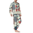 thumbnail image 3 of Kll Patchwork In Country Sleepwear Mens Flannel Pajamas,Long Cotton Pj Set, 3 of 9