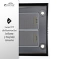 thumbnail image 2 of Campana Extractora de Cocina - Empotrable - Botones Acero Inoxidable y Vidrio Templado, Extractora y Purificadora, 3 Velocidades de Succión, Iluminación LED, Filtros Metálicos (90 cm) Ecocinare De pared, 2 of 8