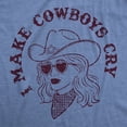 thumbnail image 2 of Womens Funny T Shirts I Make Cowboys Cry Sarcastic Western Graphic Novelty Tee for Ladies Womens Graphic Tees, 2 of 9