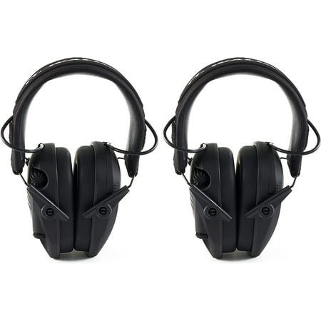 

Razor Slim Shooter Electronic Hunting Folding Hearing Protection Earmuffs and Sound Amplification Black Punisher 2 Pack