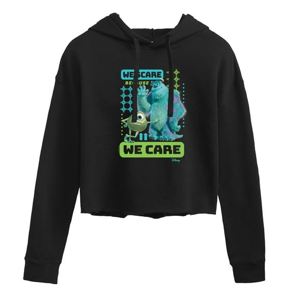 Monsters Inc. - We Scare Because We Care - Juniors Cropped Pullover Hoodie