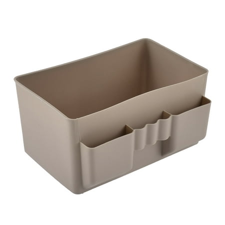 Kitchen Table Desktop Plastic Storage Case Organizer Divider Box Brown